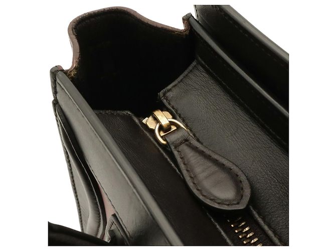Céline Borsa Celine Luggage Nano Shopper Marrone Rosso Bordò Marrone scuro - vista 7