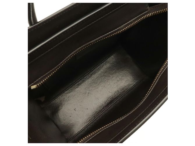 Céline Borsa Celine Luggage Nano Shopper Marrone Rosso Bordò Marrone scuro - vista 8