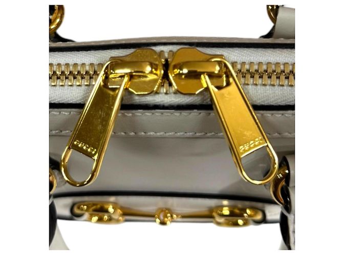 Borsa a tracolla Gucci Horsebit 1955 in pelle bianca Bianco - vista 14