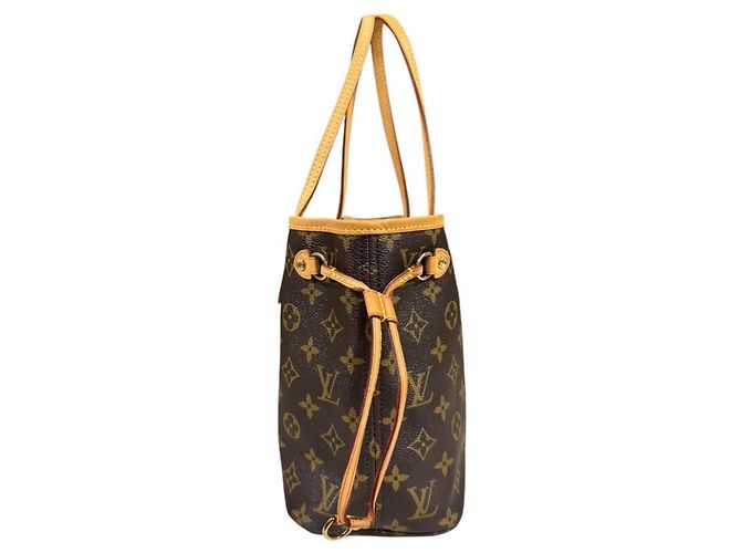 Borsa Tote Louis Vuitton Neverfull PM Monogram Marrone - vista 3