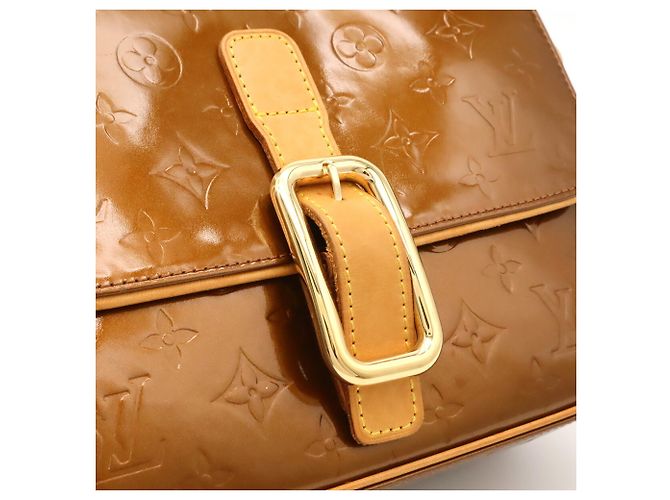 Borsa a Spalla Louis Vuitton Monogram Vernis Christie GM Bronzo - vista 10