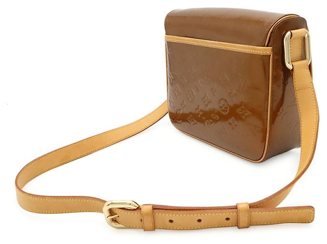 Borsa a Spalla Louis Vuitton Monogram Vernis Christie GM Bronzo - vista 3