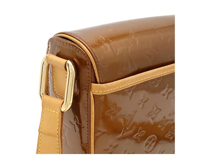 Borsa a Spalla Louis Vuitton Monogram Vernis Christie GM Bronzo - vista 5