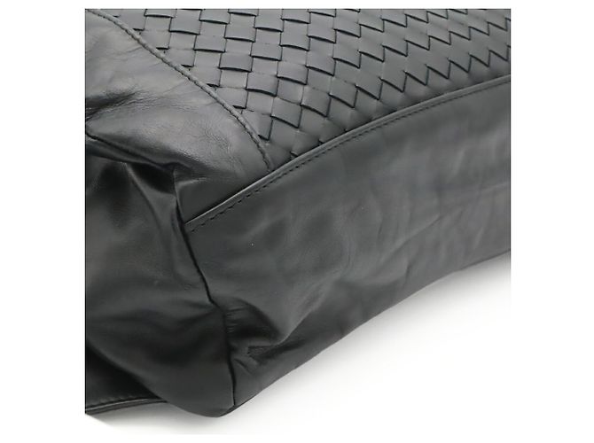 Borsa a tracolla in pelle nera Bottega Veneta Nero - vista 4