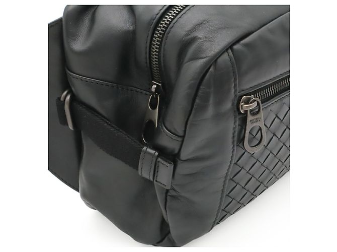Borsa a tracolla in pelle nera Bottega Veneta Nero - vista 7