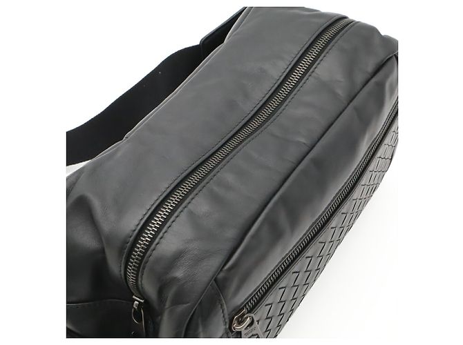 Borsa a tracolla in pelle nera Bottega Veneta Nero - vista 8