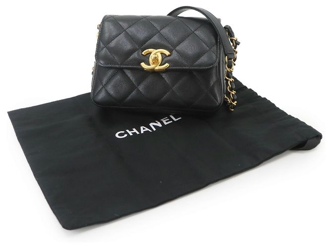 Chanel Matelasse Mini Flap Chain Shoulder Handbag Black - view 2