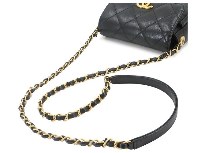 Chanel Matelasse Mini Flap Chain Shoulder Handbag Black - view 6