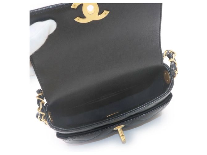 Chanel Matelasse Mini Flap Chain Shoulder Handbag Black - view 8