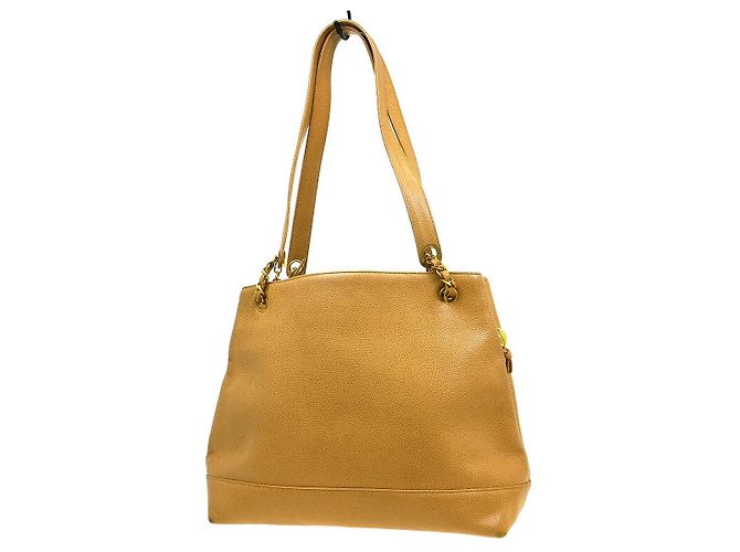 Chanel Vintage Timeless Chain Caviar Large Beige - vista 2