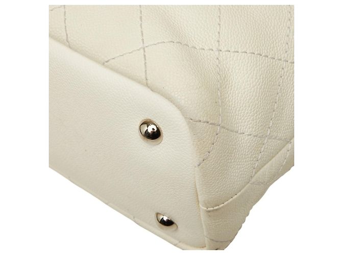 Borsa Tote Chanel On The Road Coco Mark Wild Stitch Bianco - vista 4