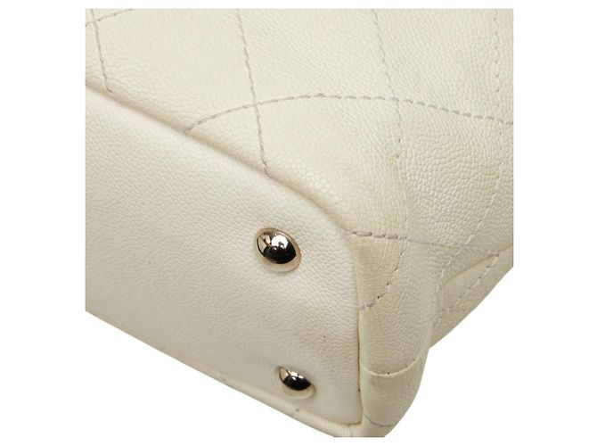 Borsa Tote Chanel On The Road Coco Mark Wild Stitch Bianco - vista 5