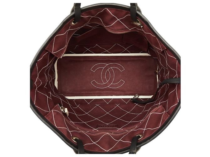 Borsa Tote Chanel On The Road Coco Mark Wild Stitch Bianco - vista 6