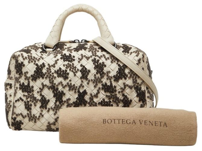 Borsa a mano e borsa a tracolla Bottega Veneta Intrecciato Marrone Bianco - vista 11