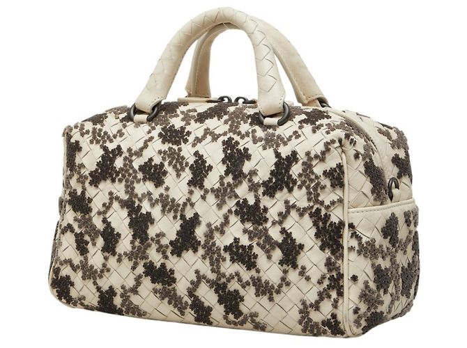 Borsa a mano e borsa a tracolla Bottega Veneta Intrecciato Marrone Bianco - vista 2