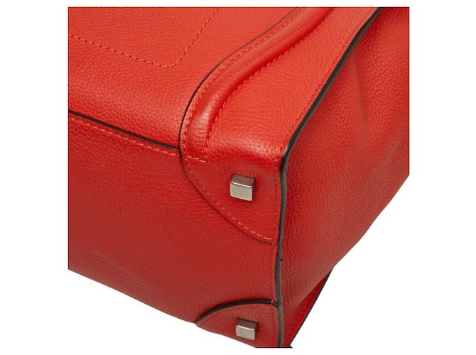 Céline Borsa Celine Luggage Mini Shopper Rosso Arancione - vista 4