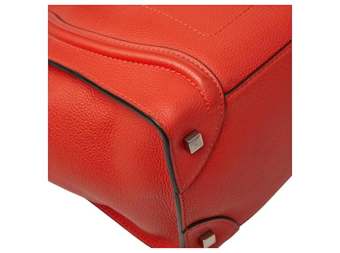 Céline Borsa Celine Luggage Mini Shopper Rosso Arancione - vista 5