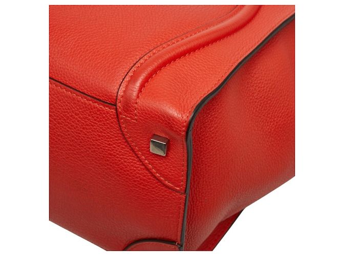 Céline Borsa Celine Luggage Mini Shopper Rosso Arancione - vista 6