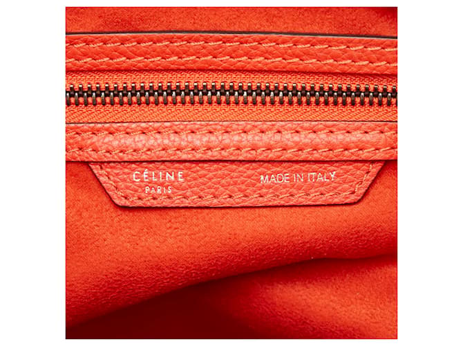 Céline Borsa Celine Luggage Mini Shopper Rosso Arancione - vista 9