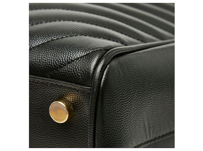 Borsa Tote Cassandra con logo YSL e catena Saint Laurent Nero - vista 4