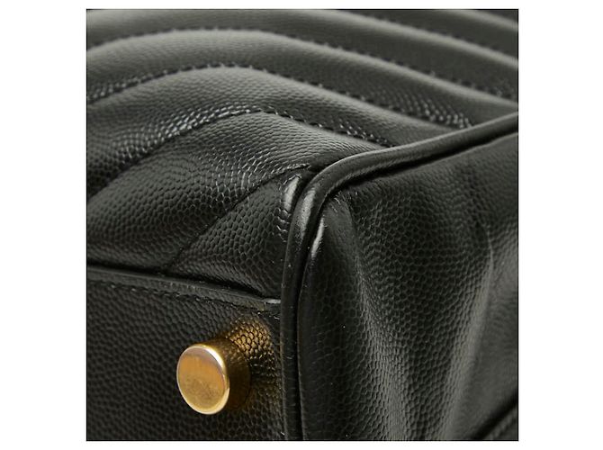 Borsa Tote Cassandra con logo YSL e catena Saint Laurent Nero - vista 6