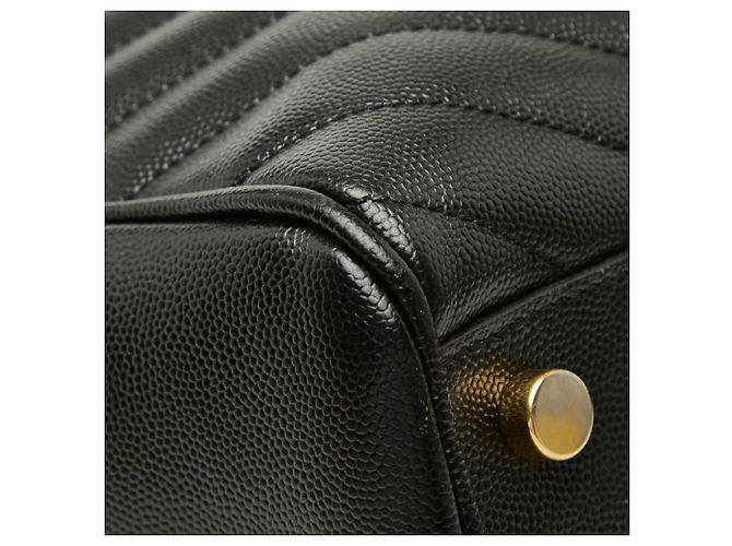Borsa Tote Cassandra con logo YSL e catena Saint Laurent Nero - vista 7