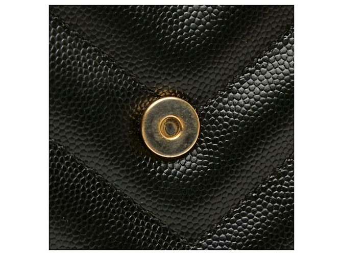 Borsa Tote Cassandra con logo YSL e catena Saint Laurent Nero - vista 8