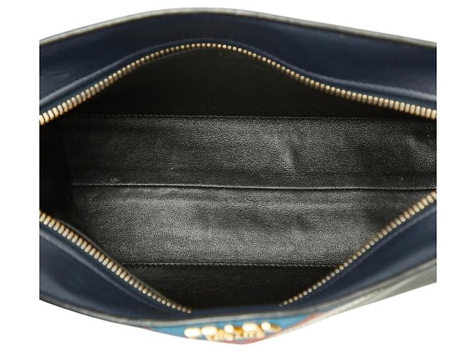 Prada Esplanade Saffiano Umhängetasche Mehrfarben Marineblau - Ansicht 9