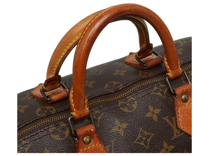 Borsa Louis Vuitton Monogram Speedy 35 Marrone - vista 11