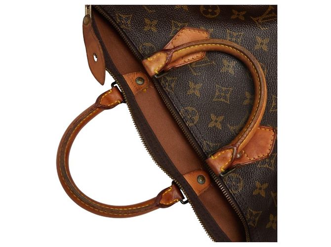 Borsa Louis Vuitton Monogram Speedy 35 Marrone - vista 12
