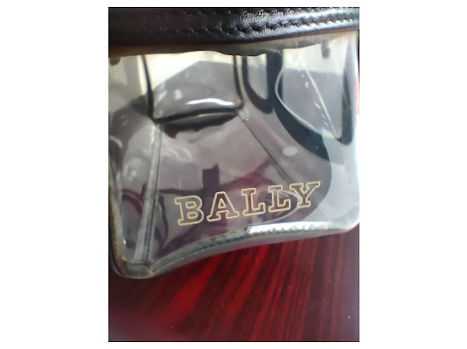 Bally Savanna Bolsa em PVC transparente e couro Marrom Preto Branco Vermelho - vista 18