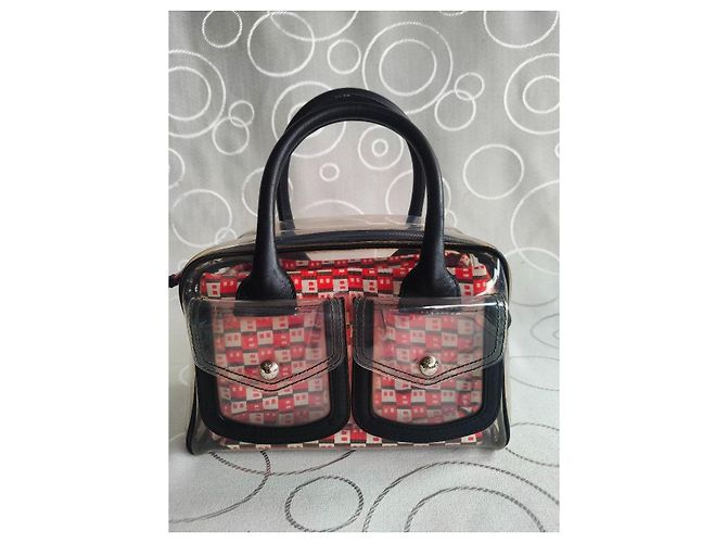 Bally Savanna Bolsa em PVC transparente e couro Marrom Preto Branco Vermelho - vista 5