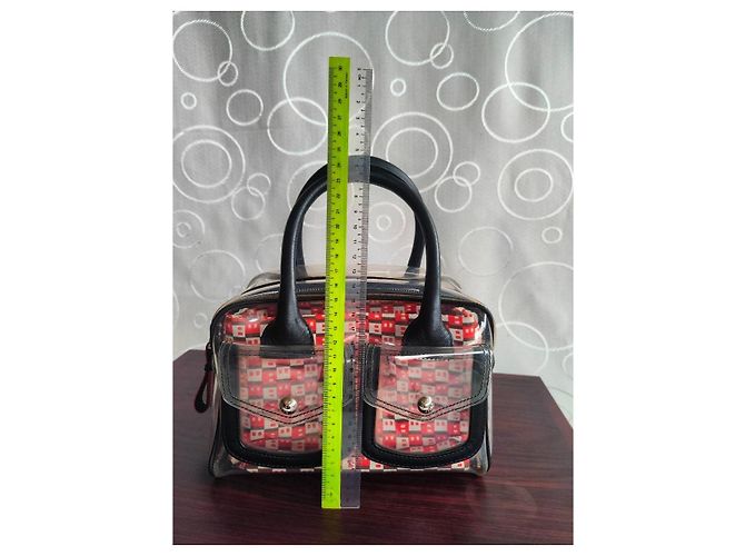 Bally Savanna Bolsa em PVC transparente e couro Marrom Preto Branco Vermelho - vista 7