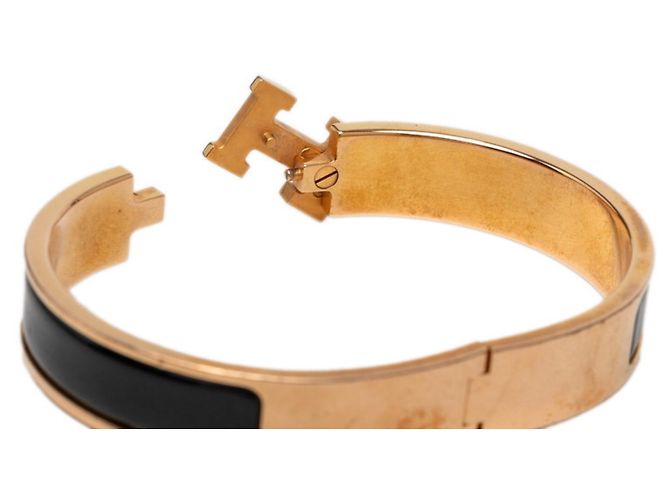 Hermès Click H GM Armband Hermes Schwarz Golden - Ansicht 4