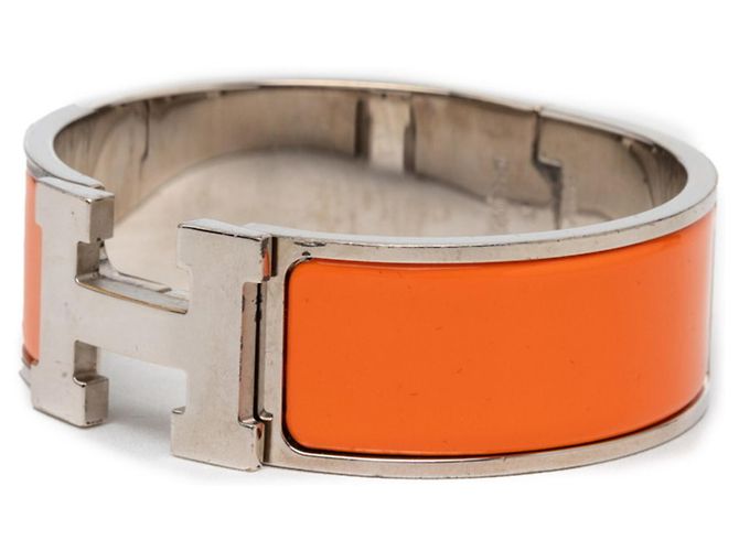 Hermès Bracciale Charm Hermes Clic Clac H PM Argento Arancione - vista 2