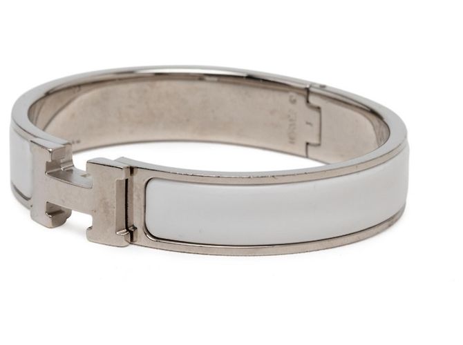 Hermès Hermes Click H PM Armband Silber Weiß - Ansicht 2