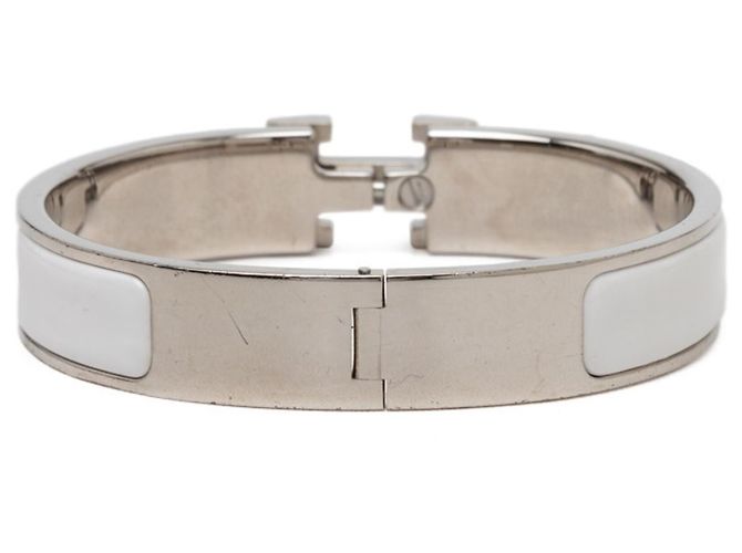 Hermès Hermes Click H PM Armband Silber Weiß - Ansicht 3