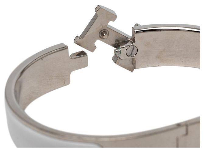 Hermès Hermes Click H PM Armband Silber Weiß - Ansicht 4