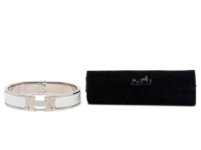 Hermès Hermes Click H PM Armband Silber Weiß - Ansicht 7