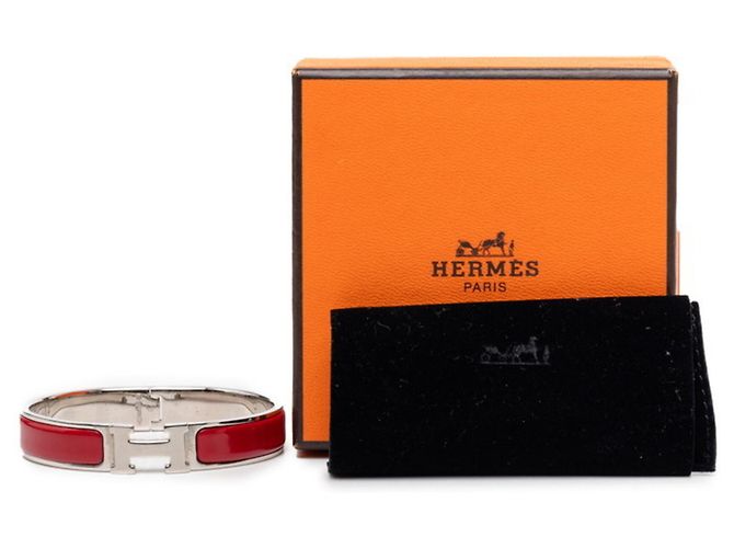 Hermès Click H GM Charm Armband Hermes Silber Bordeaux - Ansicht 6
