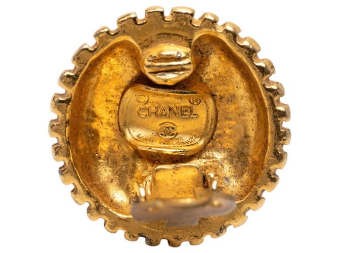 Orecchini tondi con logo Coco Chanel placcati in oro D'oro - vista 3