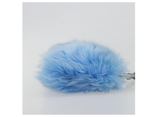 Clutch Prada Faux Fur Oversized Blu - vista 4