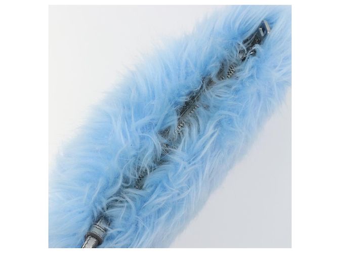 Clutch Prada Faux Fur Oversized Blu - vista 6