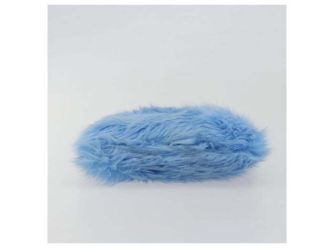 Clutch Prada Faux Fur Oversized Blu - vista 7