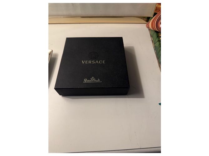 Kleiner Teller Versace Medusa Gala Weiß Silber Hardware - Ansicht 5