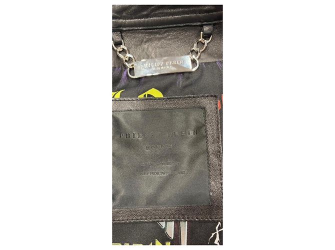 Philipp Plein Lederjacke Schwarz - Ansicht 2