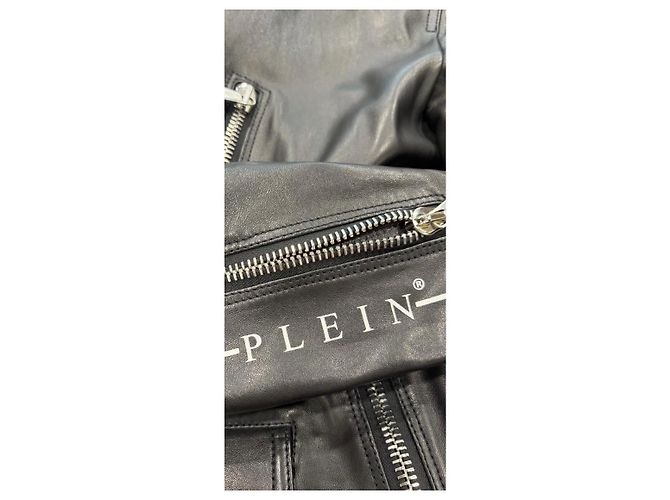 Philipp Plein Lederjacke Schwarz - Ansicht 6