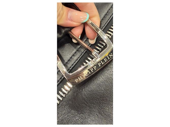 Philipp Plein Lederjacke Schwarz - Ansicht 7