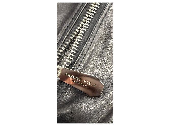 Philipp Plein Lederjacke Schwarz - Ansicht 8
