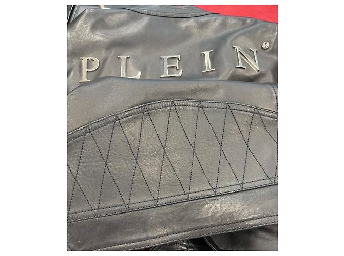 Philipp Plein Lederjacke Schwarz - Ansicht 9
